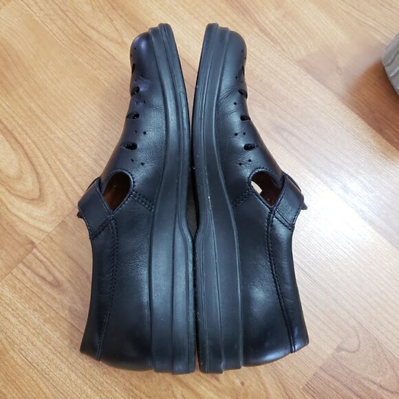 Ecco Shaker Black leather Comfort Mary Jane Buckle Shoes Sz 36 - Picture 2 of 11